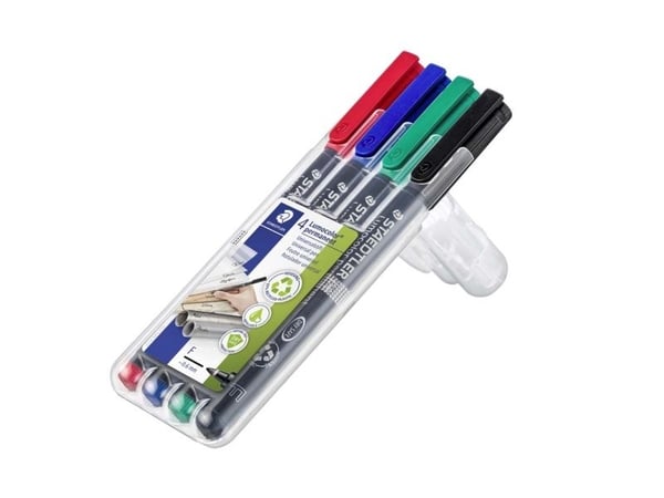 Universalpen STAEDTLER Lumocolor® 318-WP4 permanent 0.6mm fine - med 4 stk. ass. farver