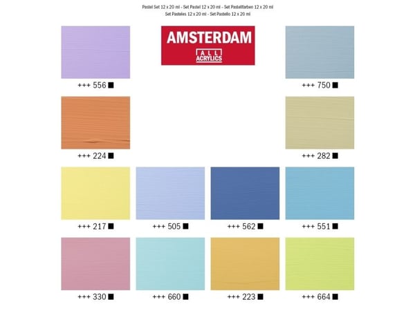 Amsterdam Standard Series akrylmaling pastelsett | 12 stk