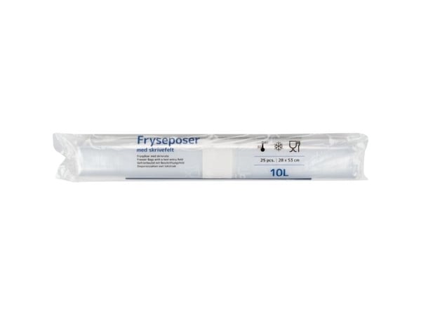 Frysepose, ABENA Cater-Line, 10 l, klar, LDPE/jomfruelig, 28x53 cm - (25 ruller med 25 stk. per rull)