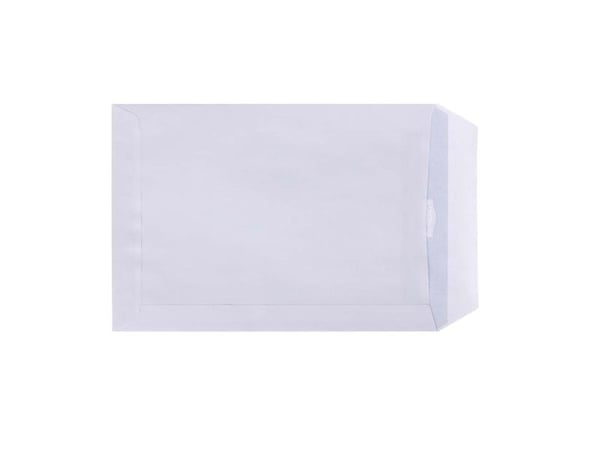 Kuvert, forskellige, Kort side åben, 1 white, Permanent (DP 37) Opretståpende klap Selvklæbend, 90g/
