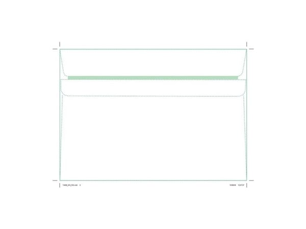 Kuvert, forskellige, langsiden åben, 155 x 220 mm, Størrelse på vindue: 90x34 mm venstre vindue Hori