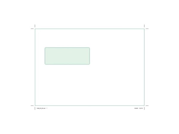 Kuvert, forskellige, langsiden åben, 155 x 220 mm, Størrelse på vindue: 90x34 mm venstre vindue Hori