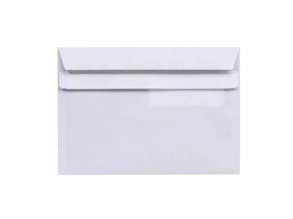 Kuvert, forskellige, langsiden åben, 155 x 220 mm, Størrelse på vindue: 90x34 mm venstre vindue Hori
