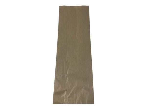 Bageripåse, 80x160x460 mm, platt påse i papper, brun - förpackning á 500 st, pall á 108 kartonger, livsmedelsgodkänd