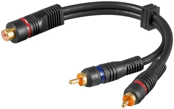 Goobay 50375, RCA, Hankjønn, 2 x RCA, Hunkjønn, 0,2 m, Sort