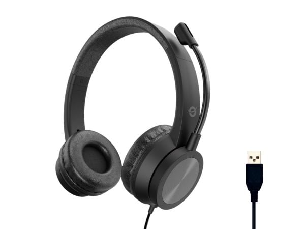 Conceptronic POLONA05B, Koblet med ledninger (ikke trådløs), 20 - 22000 Hz, Business/Everyday, 164 g, Hodesett, Svart