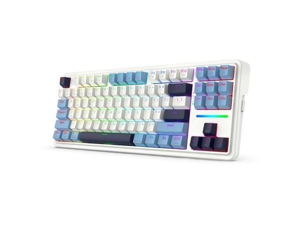 REDRAGON K728WBB-RGB-PRO Antonium Pro, Langaton, USB + RF Wireless + Bluetooth, Mekaaninen, Valkoinen, Sininen REDRAGON K728WBB-RGB-PRO Antonium Pro, Langaton, USB + RF Wireless + Bluetooth, Mekaaninen, Valkoinen, Sininen