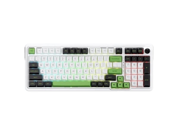 REDRAGON K686WBG-RGB-MAX Eisa Max, Trådløs, USB + RF Wireless + Bluetooth, Mekanisk nøkkelbryter, Hvit, Sort