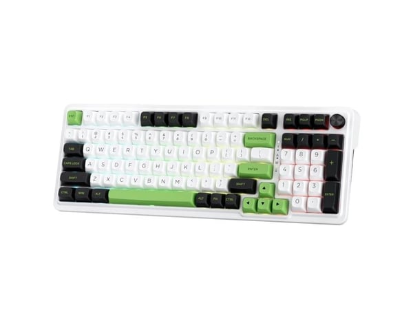 REDRAGON K686WBG-RGB-MAX Eisa Max, Trådløs, USB + RF Wireless + Bluetooth, Mekanisk nøkkelbryter, Hvit, Sort