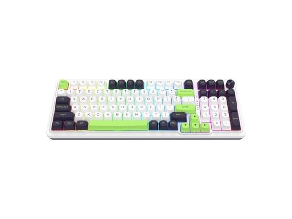 REDRAGON K686WBG-RGB-MAX Eisa Max, Trådløs, USB + RF Wireless + Bluetooth, Mekanisk nøkkelbryter, Hvit, Sort