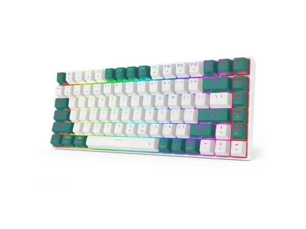 REDRAGON K678WG-RGB-PRO Singed, Trådløs, USB + RF Wireless + Bluetooth, Mekanisk nøkkelbryter, Hvit
