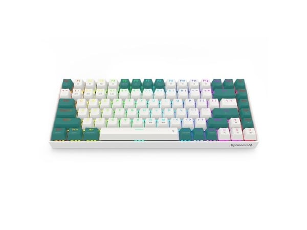 REDRAGON K678WG-RGB-PRO Singed, Trådløs, USB + RF Wireless + Bluetooth, Mekanisk nøkkelbryter, Hvit