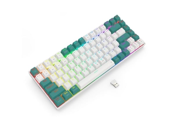 REDRAGON K678WG-RGB-PRO Singed, Trådløs, USB + RF Wireless + Bluetooth, Mekanisk nøkkelbryter, Hvit