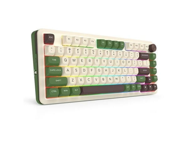 REDRAGON K681CGC-RGB-PRO Cyrus, Trådløs, USB + RF Wireless + Bluetooth, Mekanisk nøkkelbryter, Hvit, Grønn