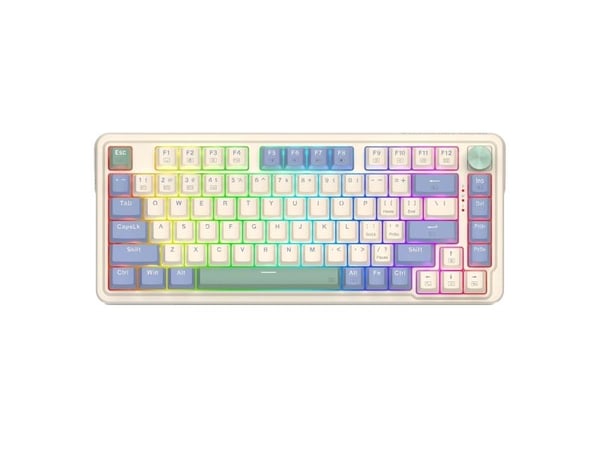 REDRAGON K673CPG-RGB-PRO Ucal Pro, Ledning & Trådløs, USB + RF Wireless + Bluetooth, Mekanisk nøkkelbryter, Hvit, Blå