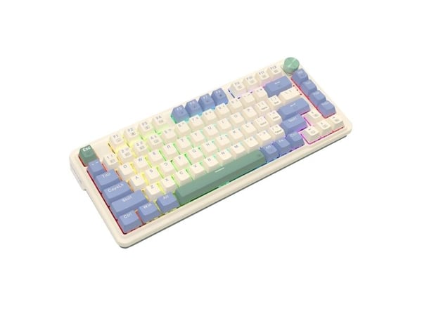 REDRAGON K673CPG-RGB-PRO Ucal Pro, Ledning & Trådløs, USB + RF Wireless + Bluetooth, Mekanisk nøkkelbryter, Hvit, Blå