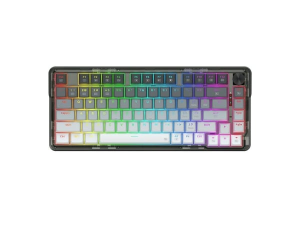 REDRAGON K673GG-RGB-PRO Ucal Pro, Kabel & Trådlös, USB + RF Wireless + Bluetooth, Mekaniska tangentbrytare, Svart, Grå