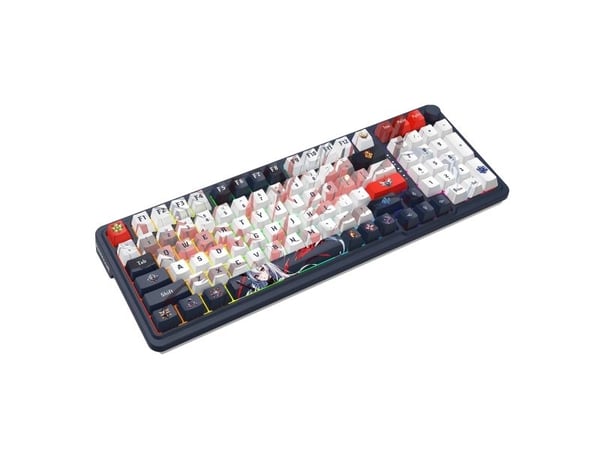 REDRAGON K686AK-RGB-PRO EISA, Kabel & Trådlös, Trådlös RF + USB, Mekaniska tangentbrytare, Marinblå, Vit