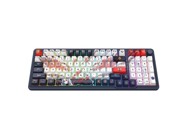 REDRAGON K686AK-RGB-PRO EISA, Kabel & Trådlös, Trådlös RF + USB, Mekaniska tangentbrytare, Marinblå, Vit