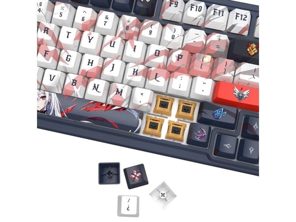 REDRAGON K686AK-RGB-PRO EISA, Kabel & Trådlös, Trådlös RF + USB, Mekaniska tangentbrytare, Marinblå, Vit