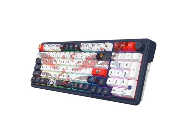 REDRAGON K686AK-RGB-PRO EISA, Kabel & Trådlös, Trådlös RF + USB, Mekaniska tangentbrytare, Marinblå, Vit
