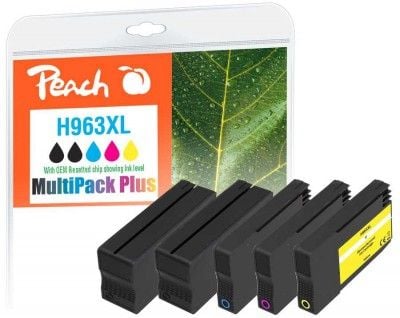 Peach PI300-1032, Høyt (XL) utbytte, Sort, Cyan, Rosa, Gult, 58 ml, 27 ml, 5 stykker, Multipakke