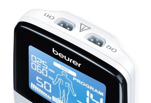 Beurer EM 49 Tens/EMS, jossa on 4 elektrodia
