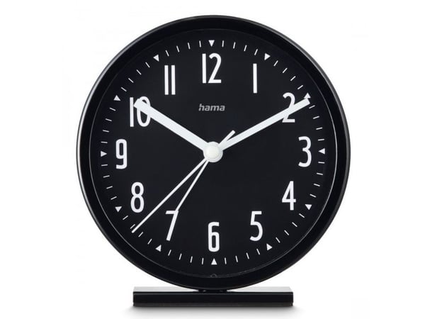 Hama Skye, Mekanisk alarmklokke, Rund, Svart, Innendørs, 12 timers, Plast