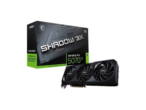 MSI GeForce RTX 5070 Ti 16G SHADOW 3X OC - Grafikkort - GeForce RTX 5070 Ti - 16 GB GDDR7 - PCI Express 5.0 - 3 x DisplayPort, HDMI