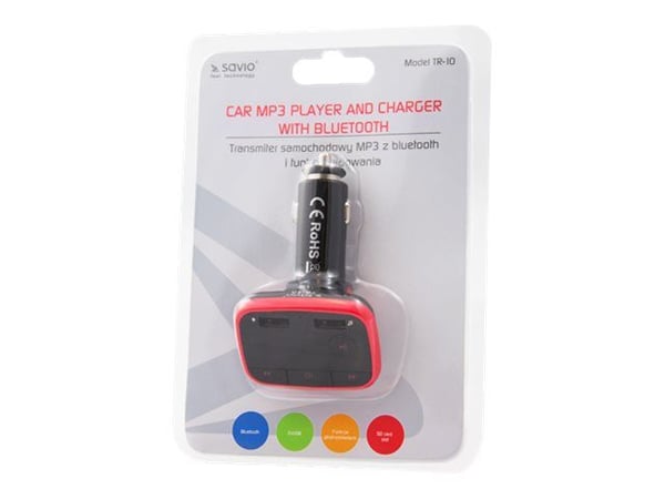 SAVIO TR-10 - Bluetooth håndfri / FM-sender / lader - svart