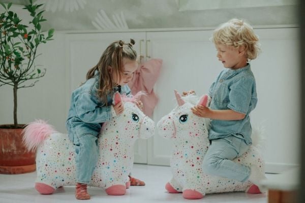 KREA Hop And Bounce Plush Horse, Rainbow