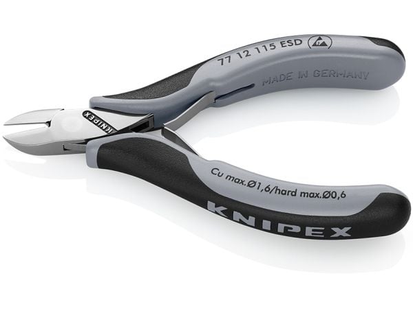 Knipex 77 12 115, Diagonal tang, 1,1 cm, 7,5 mm, 1,4 cm, Stål, Plast