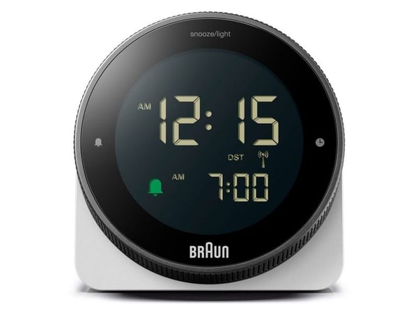 Braun BC24W-DCF, Bord, Radiostyrt klokke, Rektangel, Svart, Hvit, LCD, Grønn/Hvit