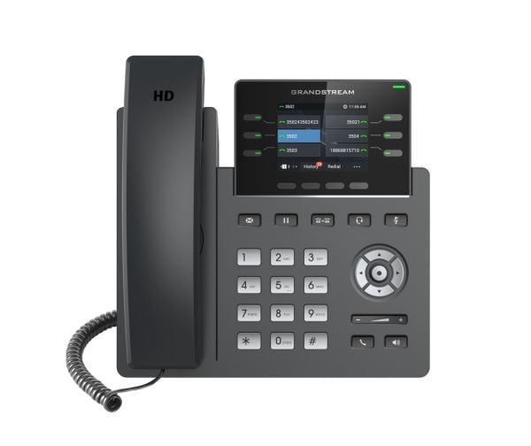 Grandstream GRP2613W - VoIP-telefon med anrops-ID/samtale venter - IEEE 802.11a/b/g/n/ac/ax (Wi-Fi) - 5-veis anropskapasitet - SIP, RTCP, RTP, SRTP...