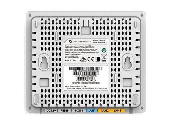 Grandstream GWN7604 - Langaton yhteys - Wi-Fi 5, Wi-Fi 6 - 2,4 GHz, 5 GHz - pilvihallittu - seinään kiinnitettävä