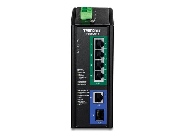 Trendnet 6-Port Industrial 2.5G PoE++, Hallitsematon, 2.5G Ethernet (100/1000/2500), Power over Ethernet -tuki, Seinäkiinnitteinen