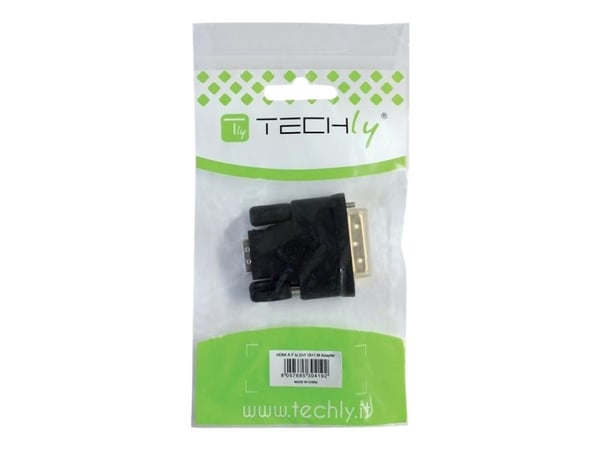 TECHly - Video adapter - dobbeltlenke - HDMI hunn til DVI-D hunn - skjermet - svart