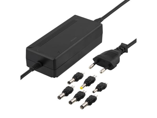 DELTACO - Verkkolaitesovitin - 5-15V DC, 3A, 6 kärkiä - AC 100-240 V - 36 Watt - musta