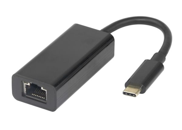 DELTACO - Nettverksadapter - USB-C 3.1 - 10/100/1000Base-T(X) x 1 - svart