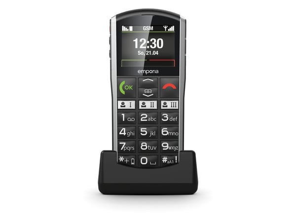 Emporia SIMPLICITY, Perusmalli, 5,08 cm (2"), 220 x 176 pikseliä, Bluetooth, 1200 mAh, musta, Hopea