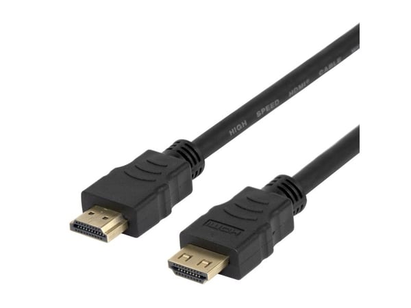 DELTACO - High Speed - HDMI-kabel med Ethernet - HDMI hann lås til HDMI hann lås - 1 m - svart - støtte for 4K 60 Hz (3840 x 2160)