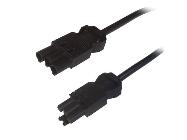 Deltaco GST18 virtajohto, GST18 uros - GST18 naaras, musta, 1m, 1 m, GST18, GST18, 230 V, 16 A
