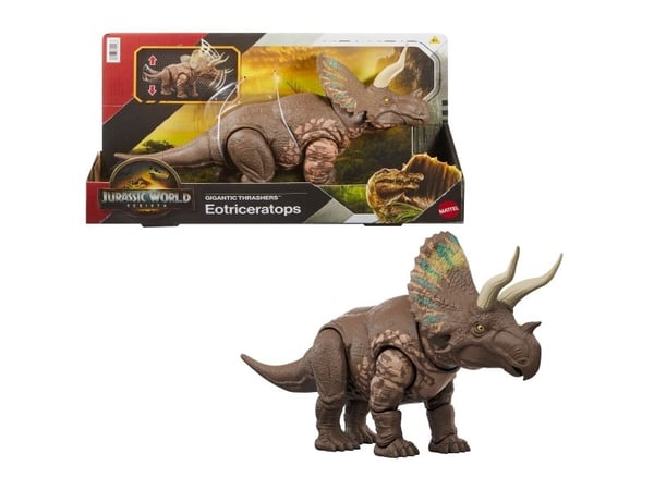 Jurassic World GIGANTIC THRASHERS Eotriceratops, 4 År, Brun, Plast