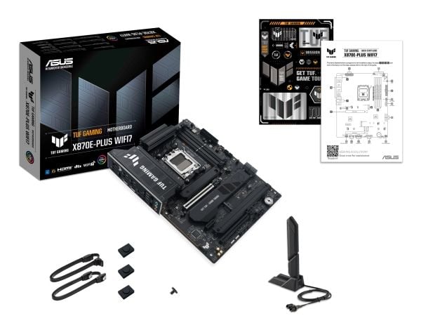 ASUS TUF GAMING X870E-PLUS WIFI7 - Hovedkort - ATX - Socket AM5 - AMD X870E Chipset - USB4, USB-C 3.2 Gen 2x2, USB 3.2 Gen 2, USB 3.2 Gen 1 - Wi-Fi...