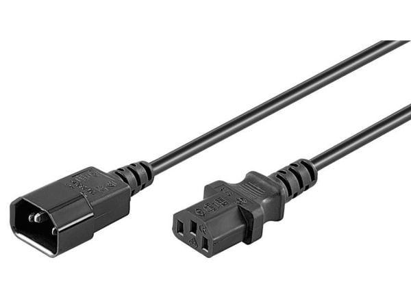 MicroConnect - Virtajohto - IEC 60320 C14 - virta IEC 60320 C13 - 90 cm - musta