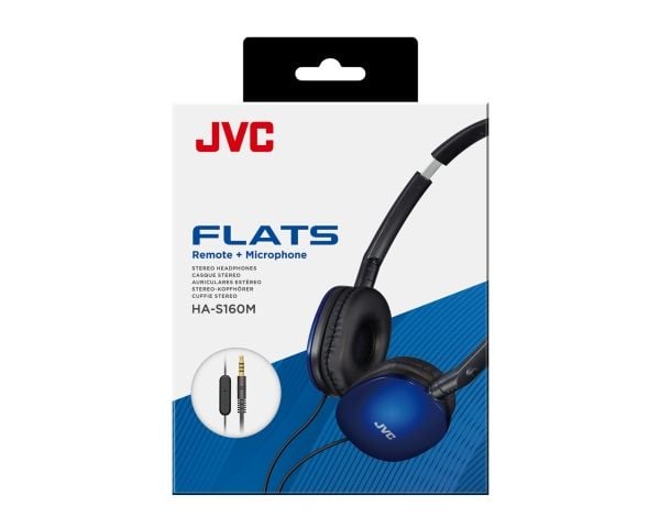 JVC HA-S160M-AU, Koblet med ledninger (ikke trådløs), Samtaler/musikk, 12 - 24000 Hz, 66 g, Hodesett, Blå