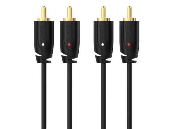 Sinox SXA04201, 2 x RCA, Hankjønn, 2 x RCA, Hankjønn, 1 m, Svart