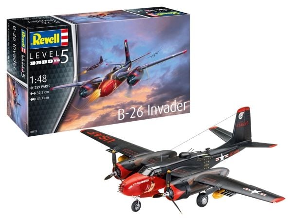 Revell 03823, Fly, Monteringssett, 1:48, B-26 Invader, Gutt, Ekspert