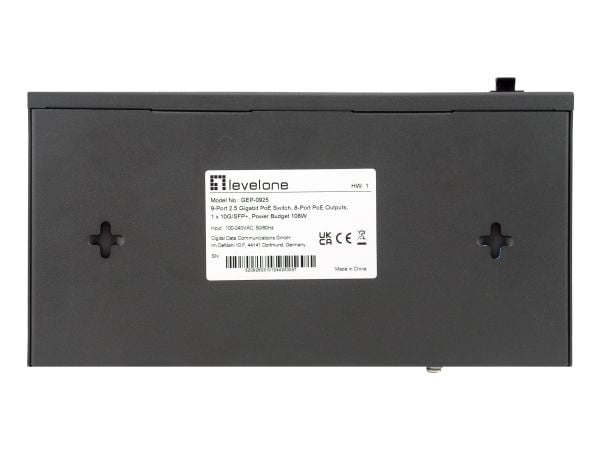LevelOne GEP-0925, Uhåndtert, 2.5G Ethernet (100/1000/2500), Full tosidig, Strøm over Ethernet (PoE)