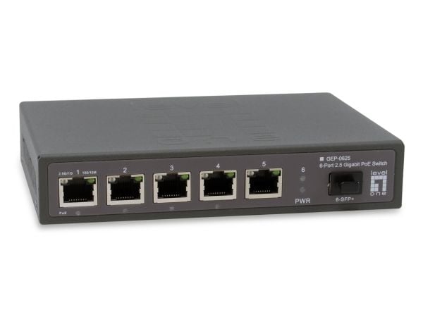 LevelOne GEP-0625, Uhåndtert, 2.5G Ethernet (100/1000/2500), Full tosidig, Strøm over Ethernet (PoE)